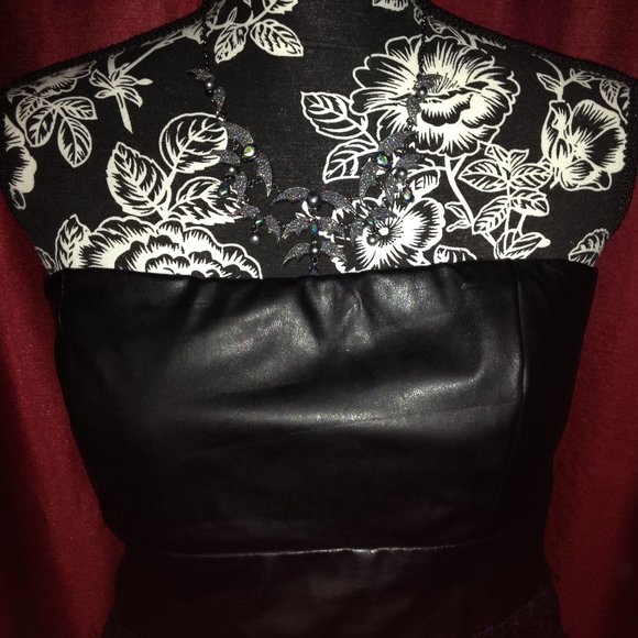 NWOT Black&Blue Lace Strapless Dress By Speechless - Picture 13 of 16